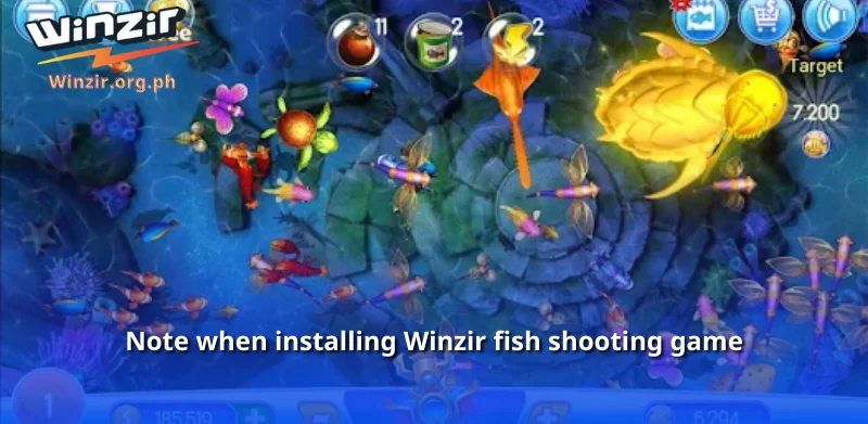 Note when installing Winzir fish shooting game